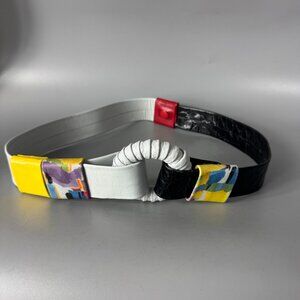 Vintage Hans Koch New York 1980s Memphis-Style Leather Belt